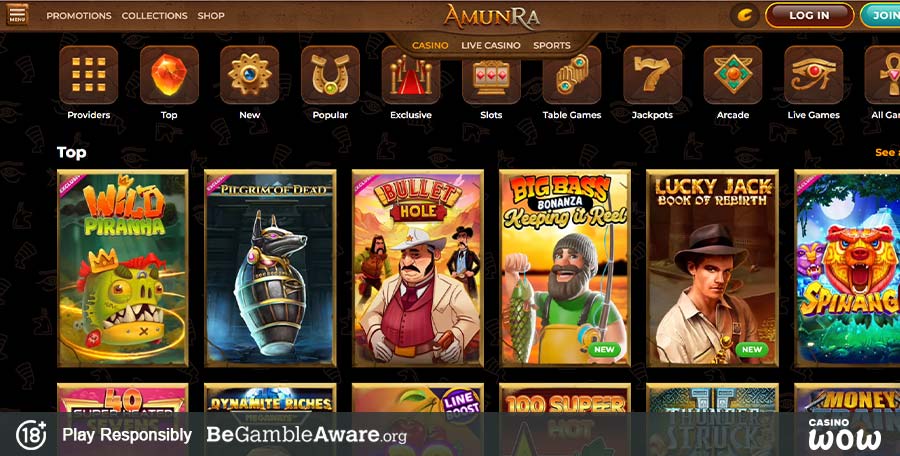 AmunRa Casino – Sezione Slot